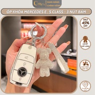 Mercedes-Benz C200,E200 3-button Silver Plated Key Case - Mercedes Car Key Cover