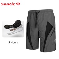 Santic กางเกงขาสั้นผู้ชายจักรยานดาวน์ฮิลล์เสือภูเขากางเกง4D เบาะหลวมพอดี M-4XL ระบายอากาศขนาดพิเศษจั