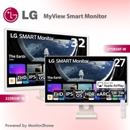 LG MyView Smart Monitor 27" 27SR50F-W, 32" 32SR50F-W, Full HD 1080P IPS Panel, Built in Speakers, Wifi &amp; Bluetooth Connectivity, webOS Smart TV Apps with Remote Control, White