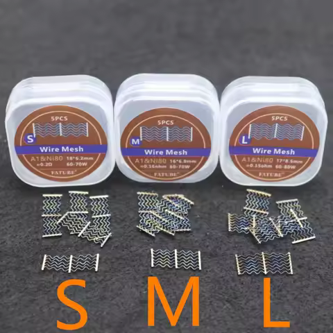 5PCS/BOX FATUBE Welding Flaky Mesh Heating Wire AI Ni80 0.2ohm 0.15ohm S M L Code for Electric Heati