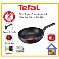 TEFAL SUPER COOK NON STICK WOK PAN B14386 26cm