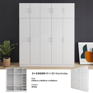 SKL Furniture 5X8FT HAZEL 2/4/6/10 DOORS WARDROBE WITH TOP almari baju/kabinet baju almari baju buda