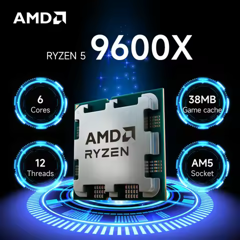 NEW AMD Ryzen 5 9600x 6-Core 12-Thread TDP 65W R5 9600X Integrated Graphics CPU Processor 5.4GHz Soc