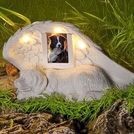 NorthSpoor Memorial Stone for Dogs, Memorial Gifts for Dogs with LED Solar Light, Dog Statue, Urn fo