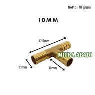 Nepel Tee Cabang 3 T Konektor Kuningan Sambungan Regulator Selang Gas