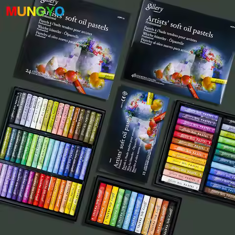 Mungyo 12/24/48 Colors Professional Soft Oil Pastel Dry High Quality Heavy Color Crayons For Drawing