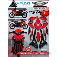 VELOZI YAMAHA Y16 Y16ZR EXCITER RC DESIGN RED SUN BODY KIT COVER SET -STICKER SIAP TANAM