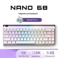 Madlions Nano68 Pro คีย์บอร์ดแบบกลไกเดิมสวิตช์แม่เหล็ก RGB Hotswap 8000HZ RT 0.01MM