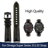 21mm Calfskin Leather Watchband for Omega Super Moon Dark Side Apollo 8 Series Men's 311.92 Watch Ba