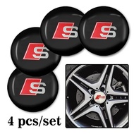 4Pcs 56mm Car Wheel Stickers Center Hub Cap Car Emblem Badge Decal For Audi Sline A3 A1 A4 B8 B7 A6 