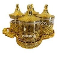 KEDAP UDARA-Plastik Acrylic Balang Kuih Raya Eauropean Style + Exclusive Tray Preserving Containers