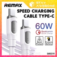 REMAX Type C To Type C 60W Super Fast Charging Cable Original Data Cabel PD Kabel Wayar Cas Laptop K