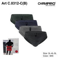 Contents of 3 pcs champiro men's underwear big size brief CO312B-3L 4L 5L - color series, 4L