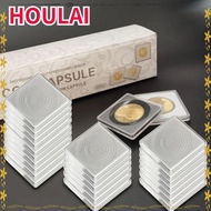 HOULAI 20pcs/pack Medal Collection , Adjustable Storage Box Coin Capsule Holder, Coin Capsule