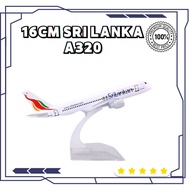 16cm Sri Lanka A320 Scale 1:400 Metal Aircraft Replica Diecast Collectible Display Plane Toy