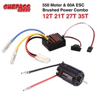 SURPASS HOBBY 550 Brushed Motor 12T 21T 27T 35T with 60A ESC for 1/10 RC Off-road Racing Car
