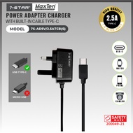 7-STAR* 5V 2.5A TYPE C USB-C Power Adapter Charger with Safety Mark Adaptor | Color:Black | 7S-AD5V/