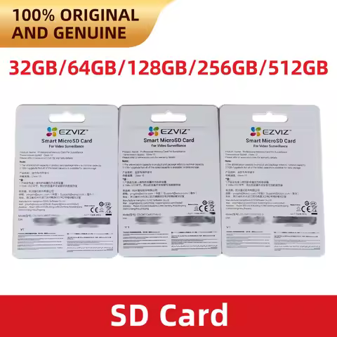 Hikvision EZVIZ 32GB 64GB 128GB 256GB 512GB Class 10 High Speed 90MB/s Read Speed MicroSD TF Memory 