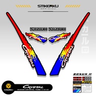 SUZUKI STRIPING CRYSTAL TUNE MOTIF X1 STICKER CRYSTAL TUNE CUSTOM STICKER ORIGINAL CRYSTAL MOTORCYCL