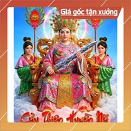 Frame + Painting THE NINE THIEN HUYEN FEMALE 25CM X 35CM BEAUTIFUL