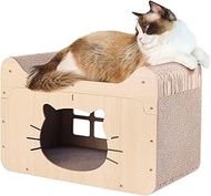 Cat Scratcher Lounge,Vertical and Horizontal Cardboard Cat House, Cat Scratching Posts for Indoor Ca
