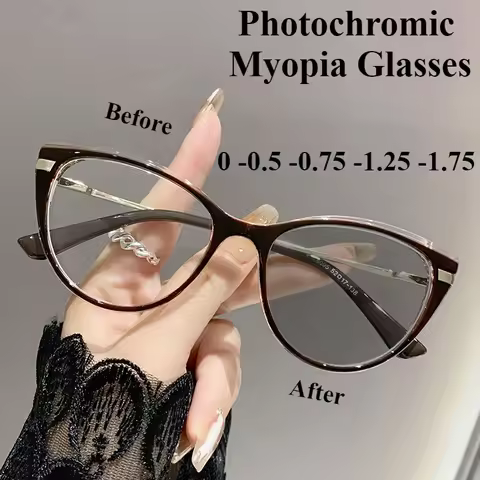 Anti Blue Light/myopia Glasses Flat Metal Eyeglass Frame for Myopia Glasses -Photosensitive Myopia G
