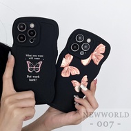 Casing Case OPPO Reno3 4 5 6 7 Z 5G 8 T 10 4G K10 Aesthetic Butterfly Black Wave Cover 036