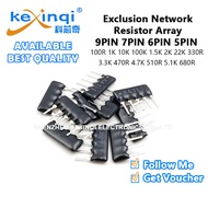 (1pcs) 9PIN 7PIN 6PIN 5PIN Exclusion Network Resistor Array 100R 1K 10K 100K 1.5K 2K 22K 330R 3.3K 4