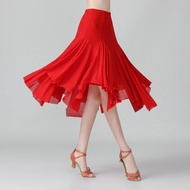 Qsuccua Large Swing Skirt Mesh Dance Skirt Ballroom Dance Practice Skirt Midi Skirt Dance Skirt