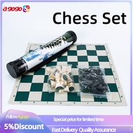 Chess Set Easy To Carry Roll-up Artificial Leather Mat and Bag Camping Travel/chess Board