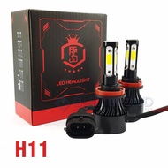 Lampu LED X7 COB 4 Sisi Mobil H4 H7 H11 HB3 HB4 HIR2 12V-24V 40W 2pcs