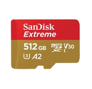 SanDisk Extreme microSDXC SQXAV 512GB V30 U3 C10 A2 UHS-I 190MB/s R 130MB/s W 4x6 Lifetime Limited M