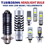CQS T19 B35 H4 HEADLIGHT LED BULB ALL WHITE AND WHITE/YELLOW WITH AND WITHOUT PARKLIGHT MOTORCYCLE