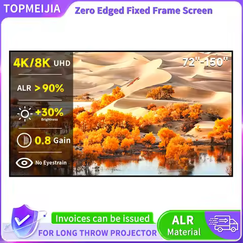 NEW 2026 Cine Grey CLR/ALR Projector Screen Edge Free Fixed Frame Movie Screen Home Theater Grey Cry