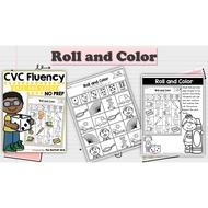 [PRE236] 25 pages CVC Roll and Color Worksheet for Pre-school PDF version 电子书