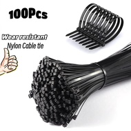 100Pcs Wear-resistant Self-locking Adjustable Nylon Cable Ties Industrial Household Fixed Products
