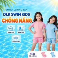 (Hat Included) Girls swimsuit short sleeves Elsa 2-layer shorts Sun protection, Stretch DLKKIDS for 