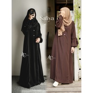 Alaydrus Collection Safiya Abaya Black Turkey Gamis Syari Muslimah Jetblack Material Black Combinati