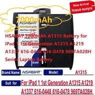 HSABAT 7000mAh A1315 Battery for iPad 1 1st Generation A1315 A1219 A1337 616-0448 616-0478 969TA028H