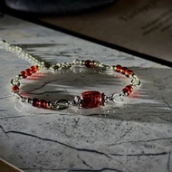 矜貴 紅銅鈦滿絲水晶手鍊 – 醫療鋼/老礦紅銅鈦髮晶/紅石榴石