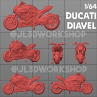 JL3D Motor Scale 1/64 DiavelDucati for Hotwheels Mini GT Tarmac