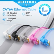 Vention Cat6A Ethernet Cable Patch UTP 10Gbps Network Performance Right Angle Slim LAN Cable for Lap