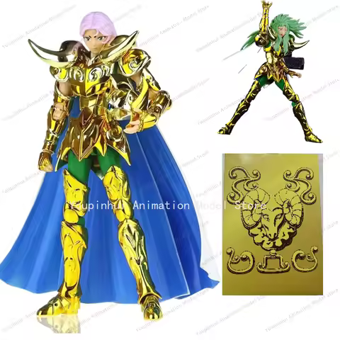 In Stock CS Model Saint Seiya Myth Cloth EX Aries Mu With Shion Head Grand Pope Gold/24K/OCE Knights