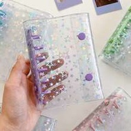 A7 Transparent Holographic Star Binder, Transparent Sticker Book, Star Card Photo Sleeves, Photo Alb