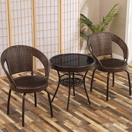 Courtyard Single Coffee Table Combination Modern Small Three-Piece Set Simple Woven w & Balcony Tabl