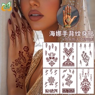 Brown Red Simulation henna tattoo Sticker Waterproof Sweat India henna art tattoo