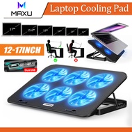 Laptop Cooling Pad 6 Fans Laptop Cooler 5 Adjustable Height Laptop Stand Notebook Cooling Fan Dual USB Ports 2000-2400rpm for 12-17 Inch