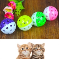 1Pcs Pet Cat Kitten Hollow Plastic Ball Bell Interactive Exercise Funny Toy（Random）