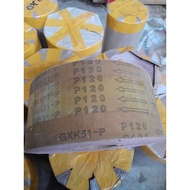 GXK51-P golden hard cloth sandpaper, size 10cm, roughness 36-40, fine wood grinding sandpaper.