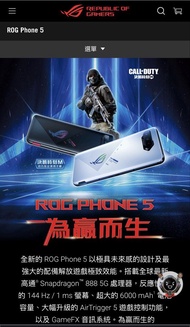 Rog 5 12GB + 256GB 專業電兢手機